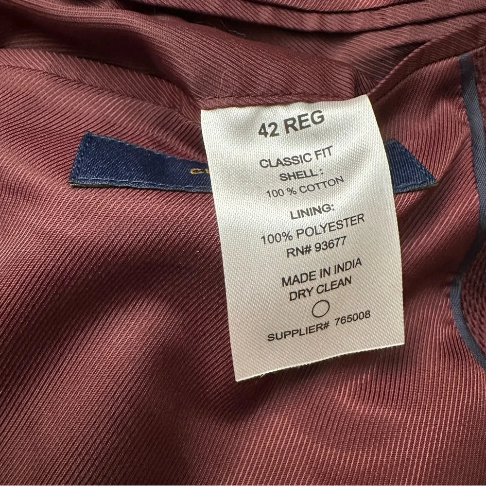 Stafford Sport Coat Classic Corduroy Sport Coat Blazer Men’s Sz 42 Reg Burgundy